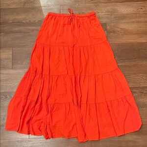 Orange Maxi Skirt